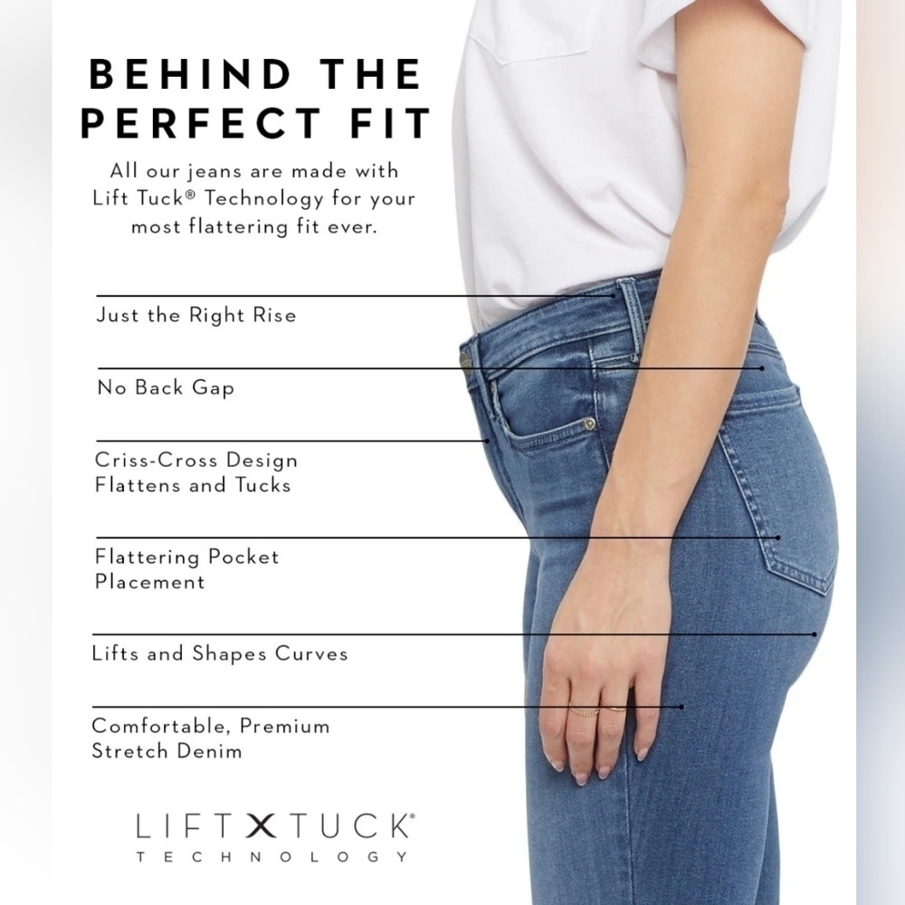 NYDJ Samantha Slim Jeans 12 Petite Quinn Wash Comfort Stretch Lift Tuck - Picture 14 of 15